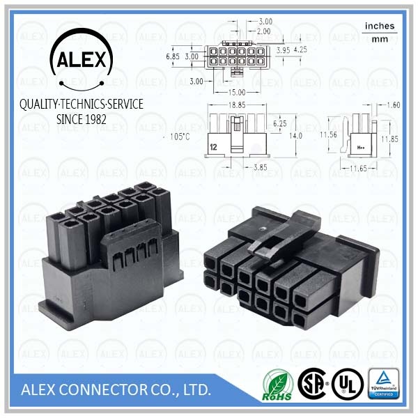 Repetacle Housing / .118"(3.00mm) PCIe Wire-to-Board Connectos